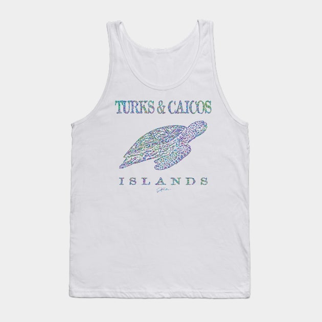 Turks & Caicos Islands Gliding Sea Turtle Tank Top by jcombs